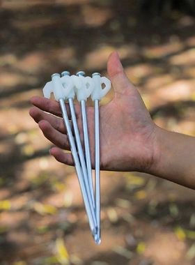 极速4pcs Tent Stakes Pegs Heavy Duty Steel Ground Nail .Tent