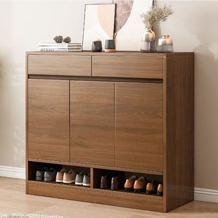 极速广东佛山实木鞋柜入户玄关柜门口H走廊大容量鞋柜家用收纳柜