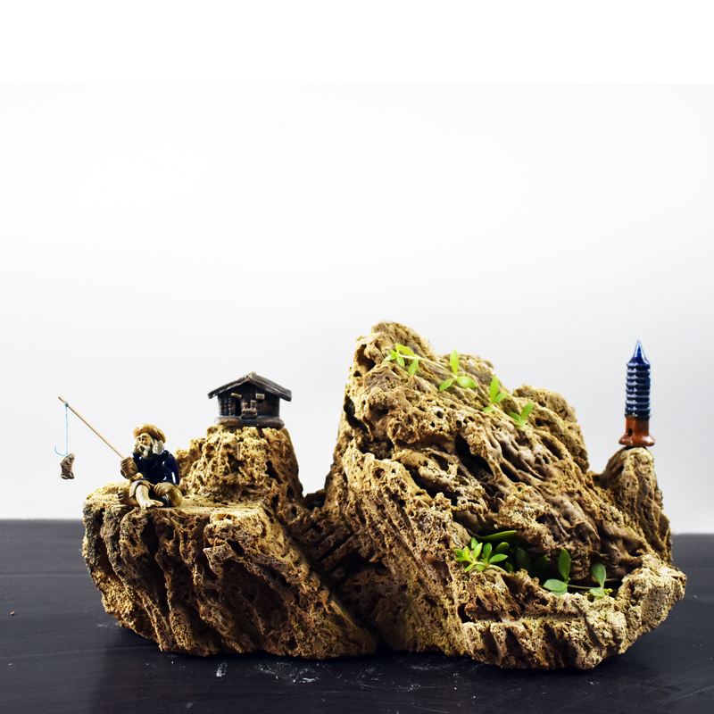 极速30-40精品上吸水原石假z山石头微景观奇石盆景假山庭院造景假