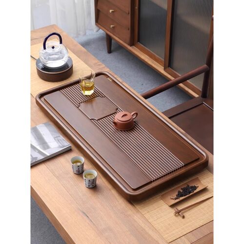 高端茶盘整块家用实木排水功夫茶海客厅简约办公室小型干泡茶台