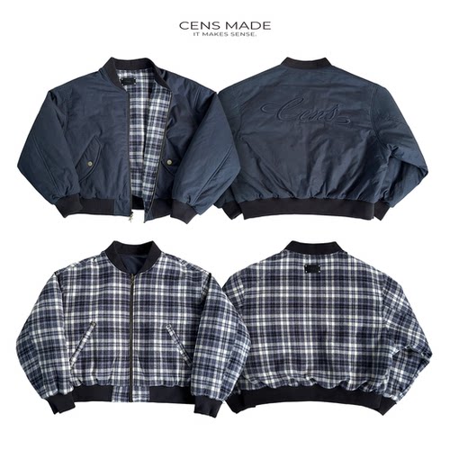 CENSMADE立体刺绣双面穿棉服