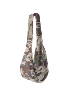 CENSMADE 流浪包水滴型充绒大容量休闲通勤迷彩帆布单肩包斜挎包
