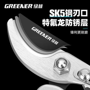 绿林专用果枝剪果树剪刀修枝园艺园林花艺剪子修花剪银甲德国工艺