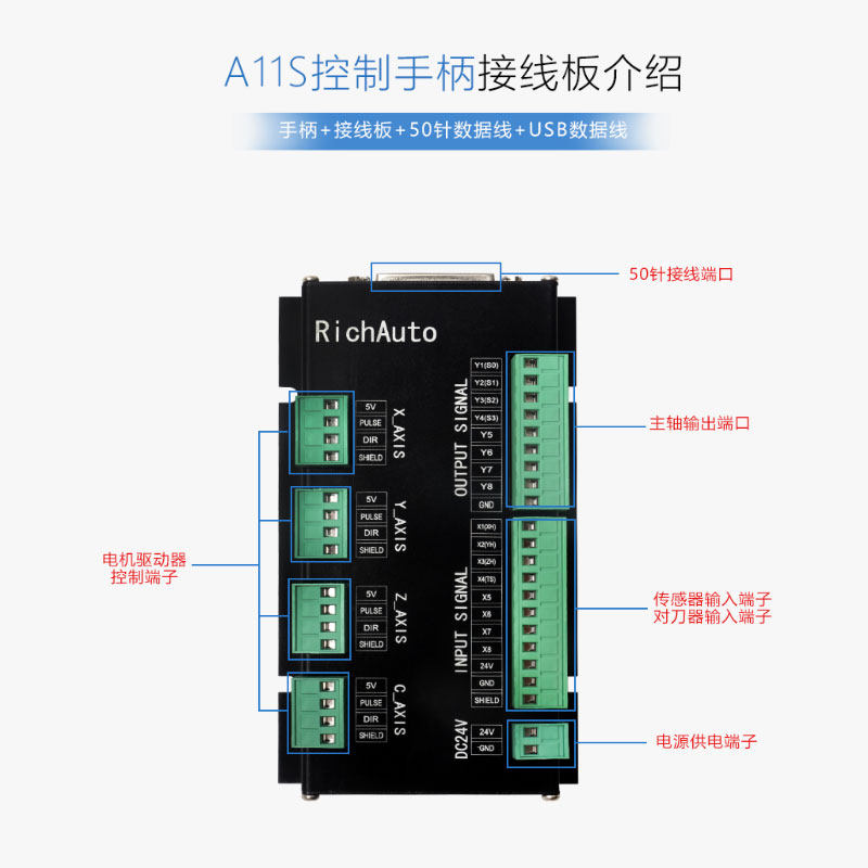 雕刻机配件A11手柄锐志天宏手柄控制器 RichAuto-A11S/A11E
