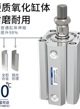 极速sda薄型气缸大推力小型气动20tX25X32X40*10X15X20X25X30X40X