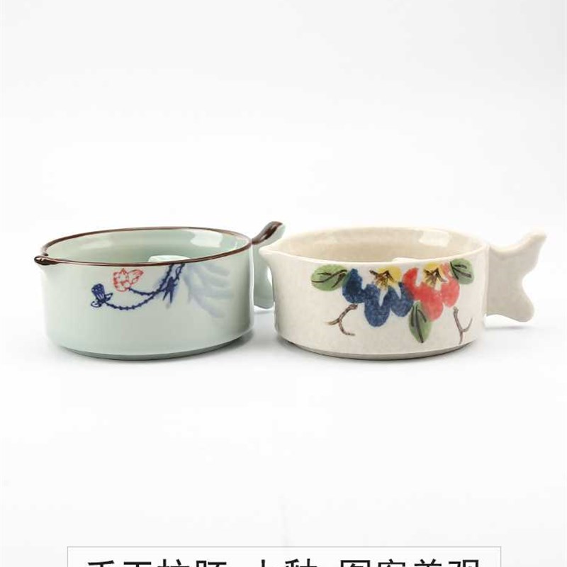 极速新品异朽阁陶瓷墨池砚台带盖子墨斗墨盒墨碟R笔洗舔笔调色盘