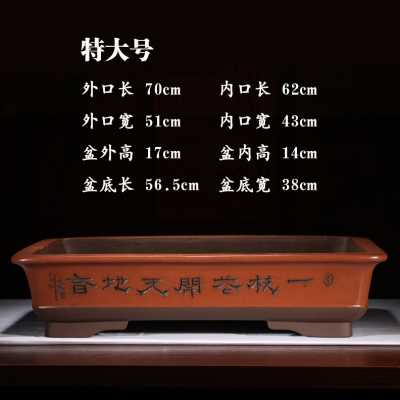 极速新品盆陶瓷花盆吸水石特大号假山老J桩盆无长紫砂花盆盆景方