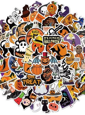 极速10/50/100pcs Funny Halloween Ghost Pumpkin SStickers Hor