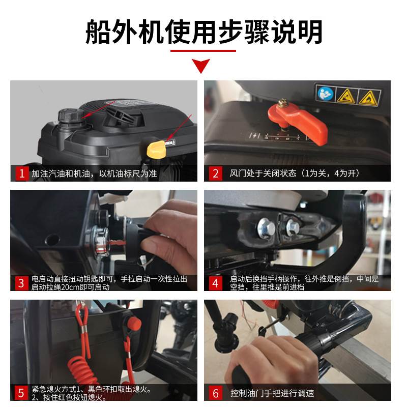 速发船用推进器船外机四行程电启动快艇汽油机水下渔船壁挂冷气推