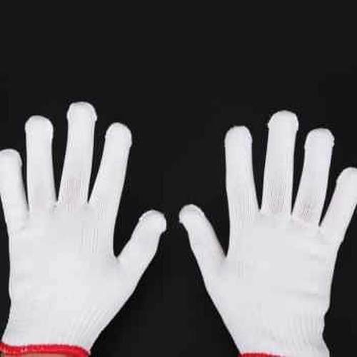 极速工业防护工作手套白色细棉耐磨防滑加K厚纱线手套工地劳保手
