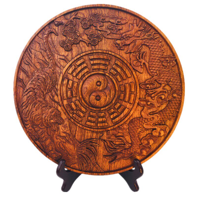 新品道家用品法器龙虎山太极八卦圆盘G二十八星宿天师五雷桃木圆