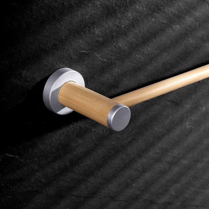 极速毛巾杆单杆卫生间毛巾收纳A架轻奢浴室挂杆木质民宿置物架五