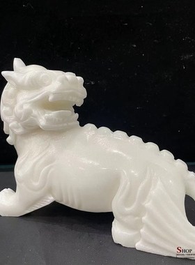 极速天然玉石谛听摆件华山谛听地C藏王坐骑独角神兽家居客厅装饰