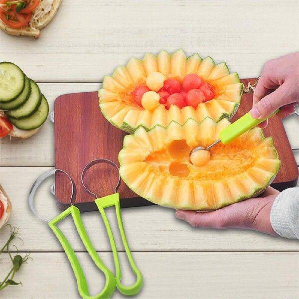 极速4 In 1 Watermenlon Slicer Scoop Fruit Carving Fruit Plat