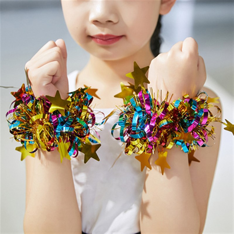 极速儿童节运动会啦啦操手环手花饰品F女拉拉队跳舞用的舞蹈铃铛