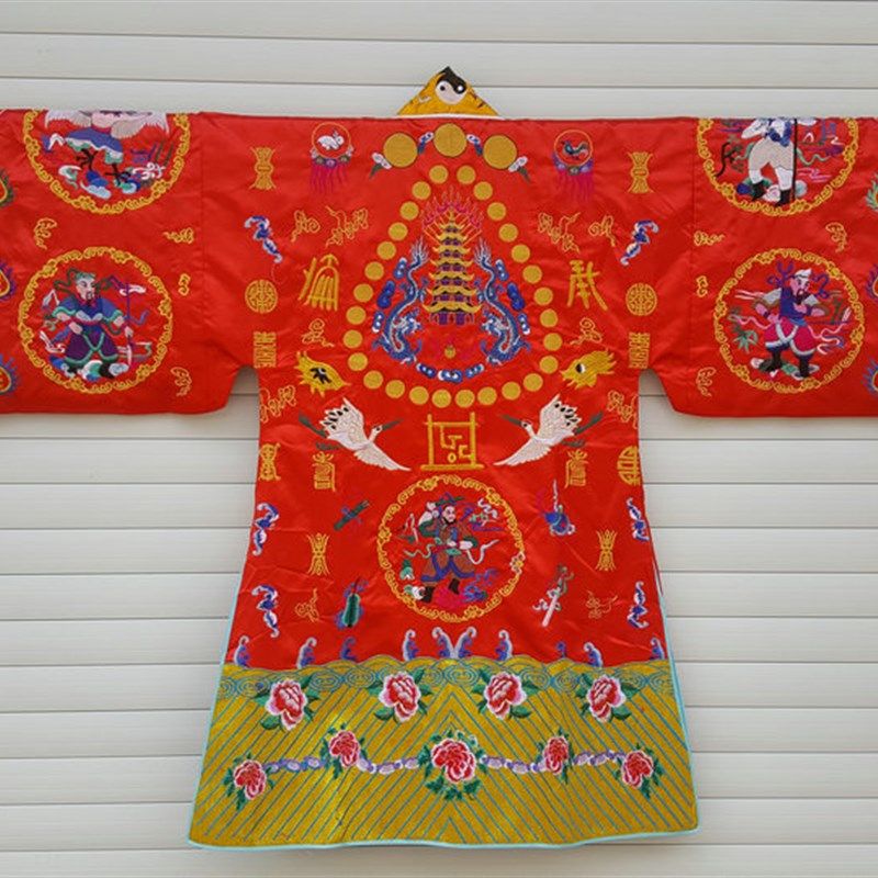 极速道服装  用品 道袍 道服E 高功法衣 五雷法衣红色
