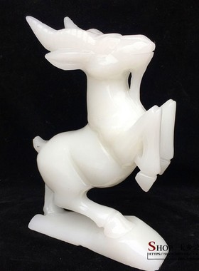 极速天然白玉生肖羊摆件玉石雕刻家居客厅办公室工U艺品装饰品礼