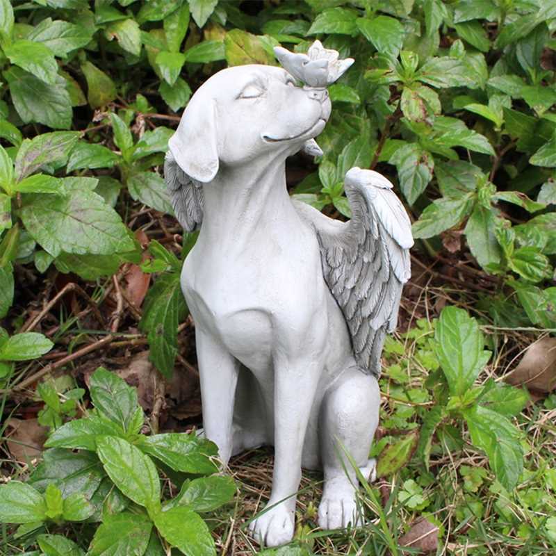 极速Angel Pet Dog Statue Memorial Grave MarkeQr Keepsake Ant