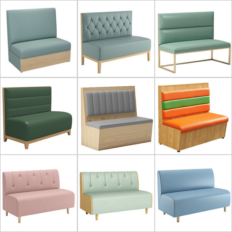 极速西餐厅饭店卡座沙发桌椅y组合简约软包商用咖啡奶茶木靠墙凳