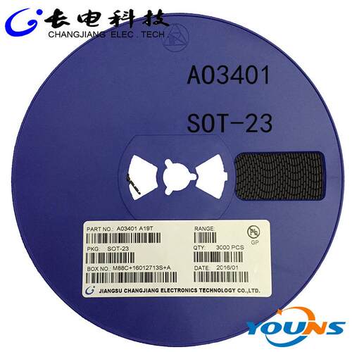 贴片场效应管/MOS管AO3401丝印A19TSOT-23P沟道3A-4.2A30V