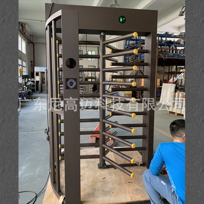 烤漆立式滚闸不锈钢全高旋转闸单双通道栅栏三辊闸封闭式防尾随门