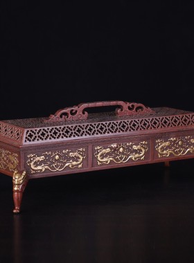 速发奉品双龙戏珠卧香内纯铜仿古香炉家用室炉供精祭祀宣德炉古典