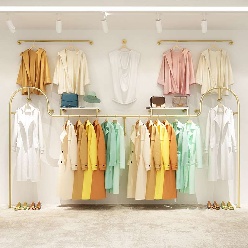 现货速发韩式风服装店展示架童装装货架落地挂衣架试衣间衣架装店