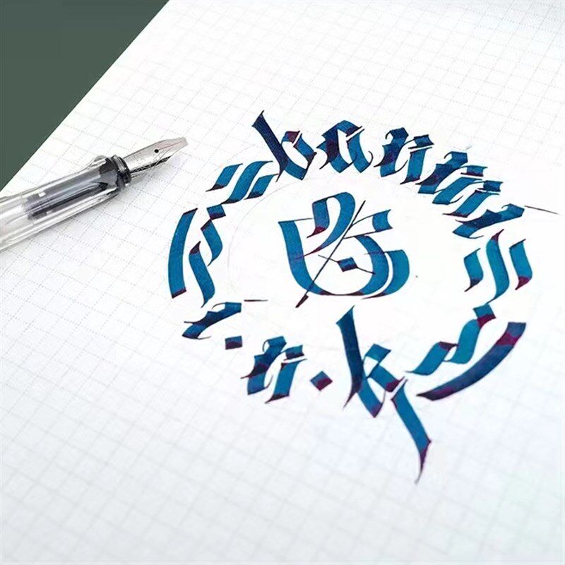 速发鸭嘴平行笔平头钢笔哥特体花体英文藏文美术艺术字体维吾尔语