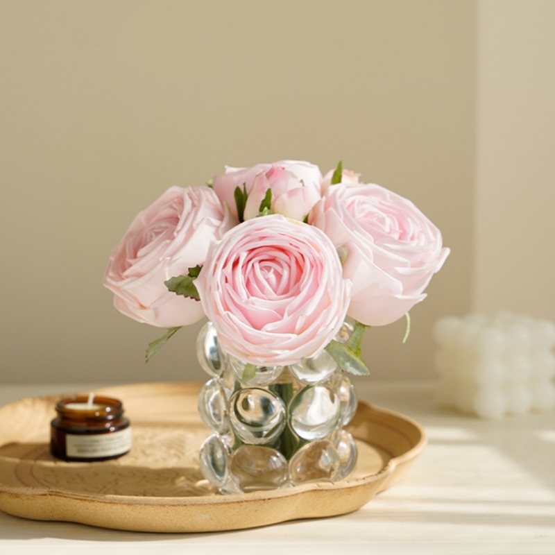 速发手感保设玫瑰花束花假花摆湿永生花客摆餐桌茶几装饰花艺厅件