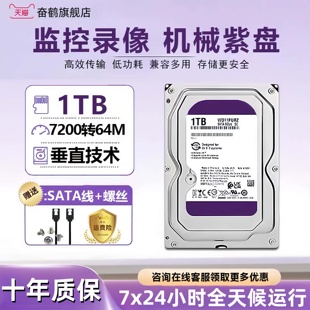 WD西数4T紫盘垂直台式机械硬盘录像机专用监控硬盘1T/2T/3T/6T/8T