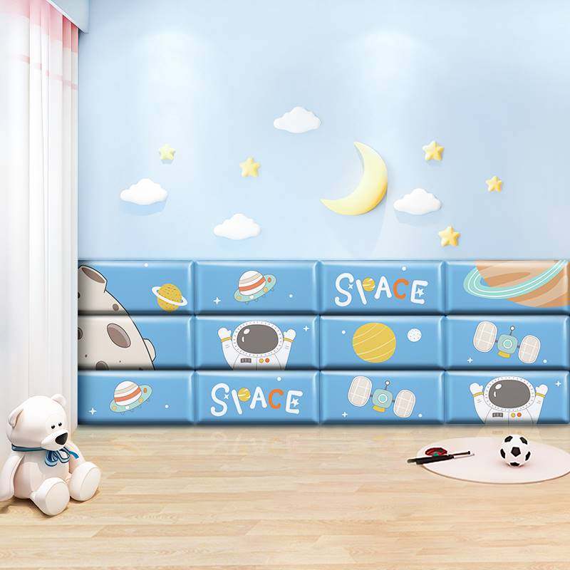 现货速发软包太空墙贴防撞炕围子牀头儿童保护牀围栏防撞壁贴,家居饰品,软装墙贴,淘宝优惠券,粉丝福利购,淘宝优惠卷