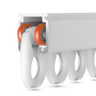 坚美窗帘轨道特厚铝合金静音滑轨导轨滑轮罗马杆单双轨侧顶装直轨