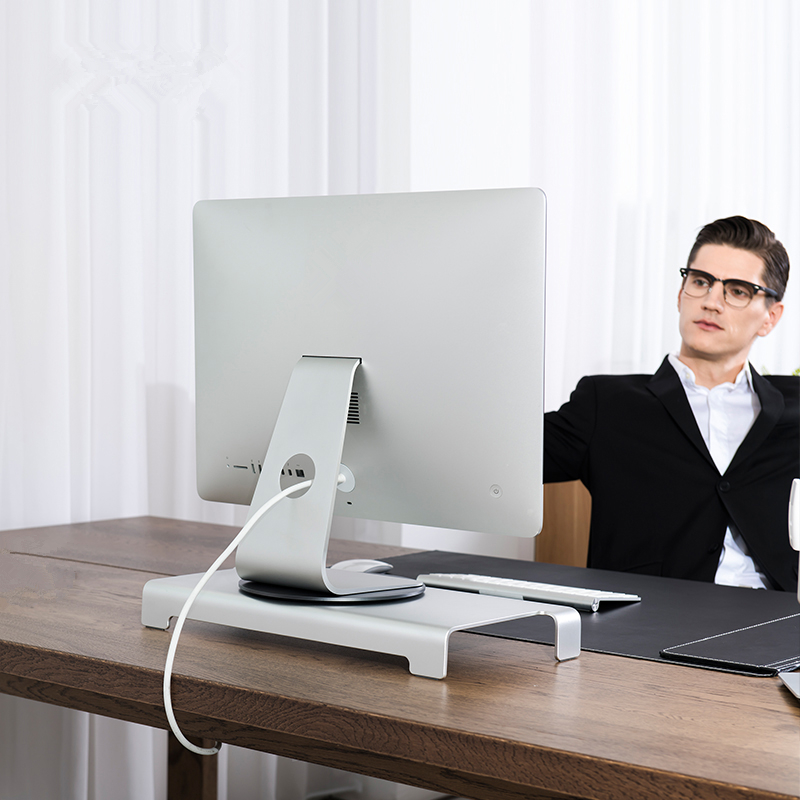 台式电脑萤幕增高架笔电支架办公桌面K键盘置物架铝合金屏幕架