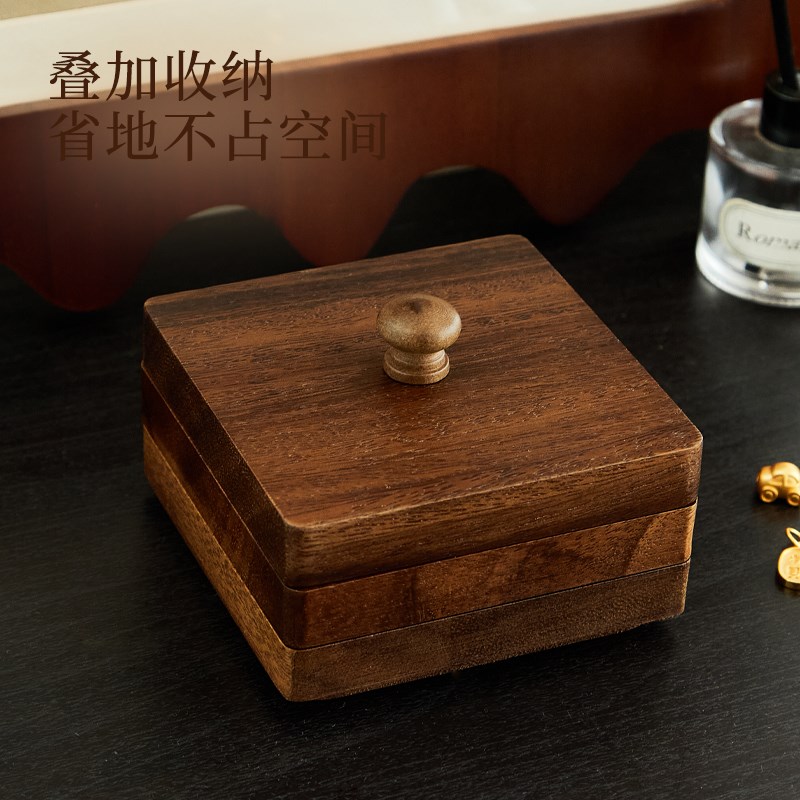 胡桃木实木10克金条收p纳盒1g小金豆豆专用黄金转运珠攒金盒子收