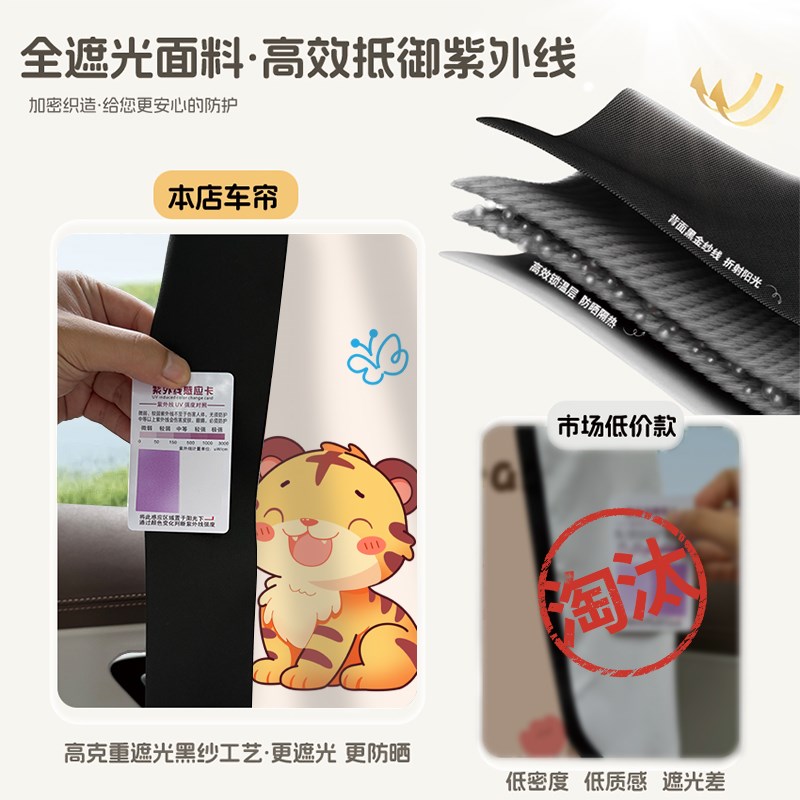 汽车遮阳帘小车窗帘轨道r车载防晒宝宝婴儿车窗侧窗隐私车内滑轨