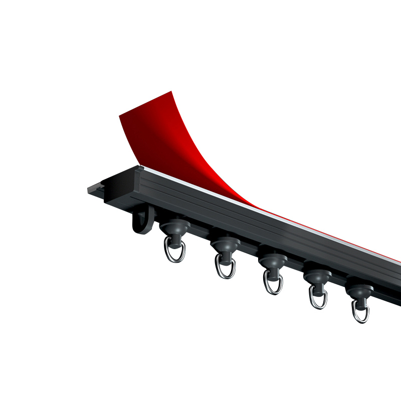 免打孔窗帘轨道超薄铝合金导轨顶装侧G装浴帘轨道静音滑轨门帘滑