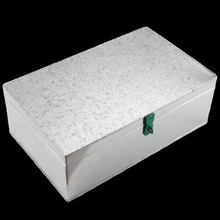 【加厚防锈】五金工具镀锌皮箱外卖箱带储物盒收纳木工铁箱子送锁