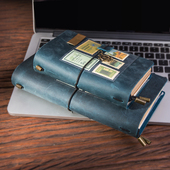 手帐本 牛皮记事本 日记本手工活页本子复古旅行日志本真皮笔记本