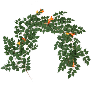 仿真凌霄假花藤条树叶子室内吊顶装饰空调水管道塑料绿植缠绕遮挡