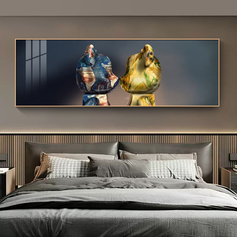 潮流暴力熊客厅装饰画kaws高级感晶瓷画儿童卧Q室床头挂画电竞墙