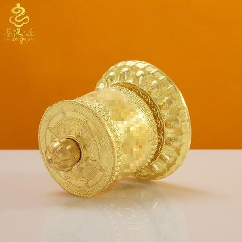 黄铜指捻转轮六字真言p转金筒家用摆件转金轮车载藏族转简经轮小