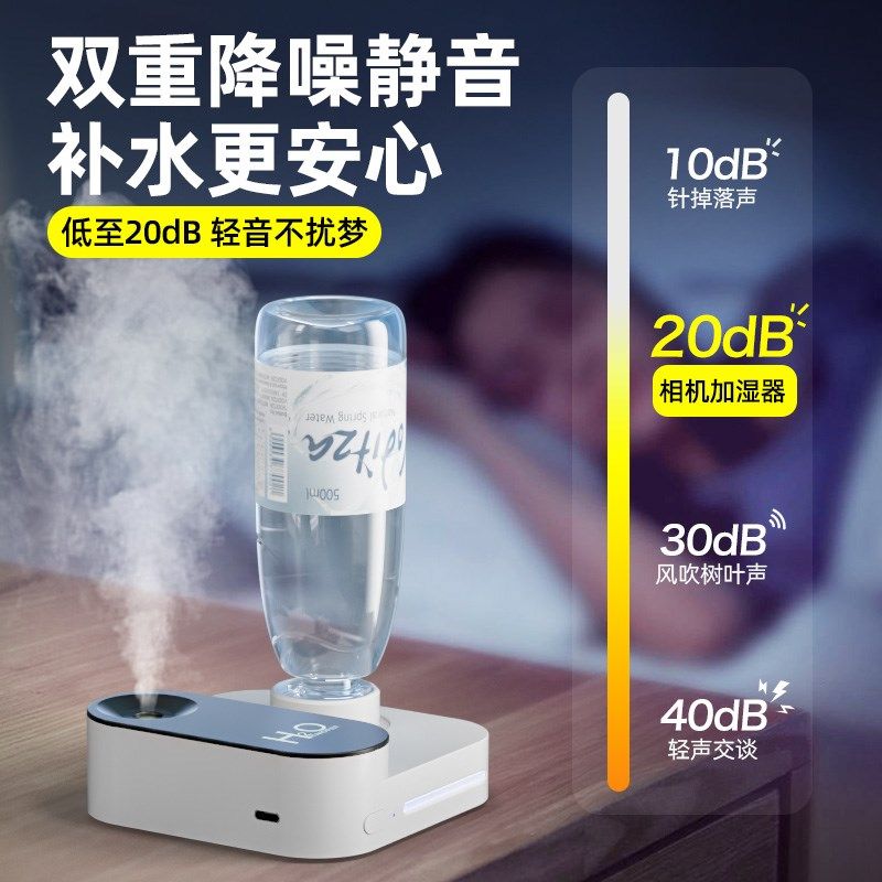 矿泉水瓶加湿器小型迷你旅行便携式办公室桌面工位宿舍学生床头卧