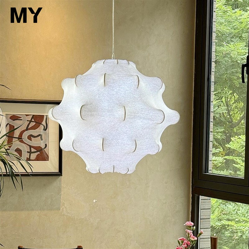 意大利蚕丝吊灯餐厅设计师款民宿简约客厅法式奶油U风卧室中古吊