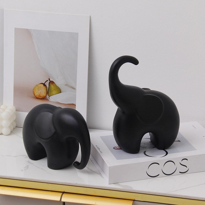 黑白大象摆件轻奢高档家居电视柜酒柜装饰工艺品客厅办公室高级感,家居饰品,装饰摆件,淘宝优惠券,粉丝福利购,淘宝优惠卷