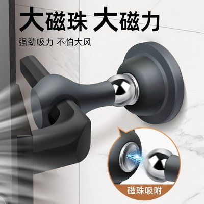 门吸免打孔新款卫生间门防撞器厕所玻璃门把手硅胶吸盘Y门后吸固