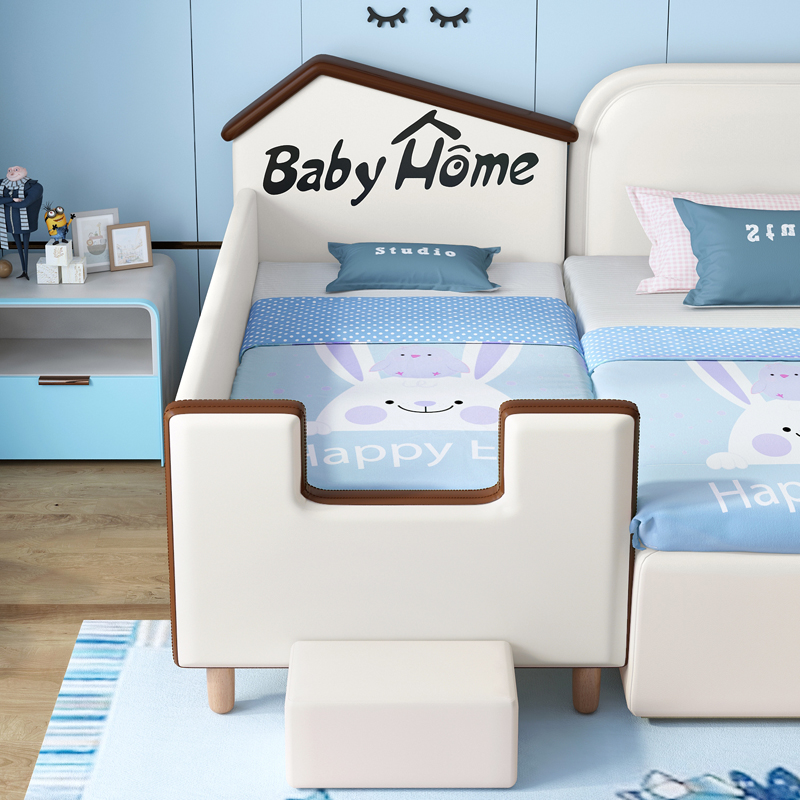 儿童床小床拼接大床带护栏加宽A床拼接床边床男孩侧边床新生婴儿