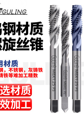 钨钢机用螺旋丝锥M1/2/6/8-M16镀TICN涂层超硬丝攻美制UNC6-32