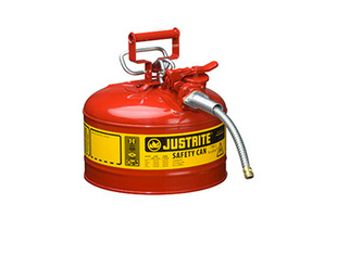 Justrite杰斯瑞特9.5升II型钢制安全罐 2.5加仑 金属软管7225130Z