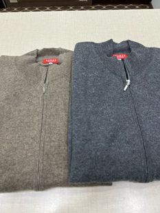 尼泊尔手工羊绒衫100%含绒量拉链款男款克什米尔羊绒衫半高领