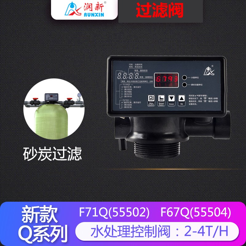 润新全自动控制阀头Q系列多路阀F71Q1过滤阀F116Q软化阀水处理阀图片